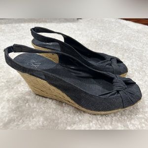 NY & Co Denim Summer Wedge Shoes